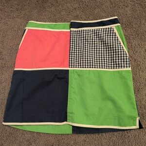 Lilly Pulitzer Green and Navy Patchwork Skirt